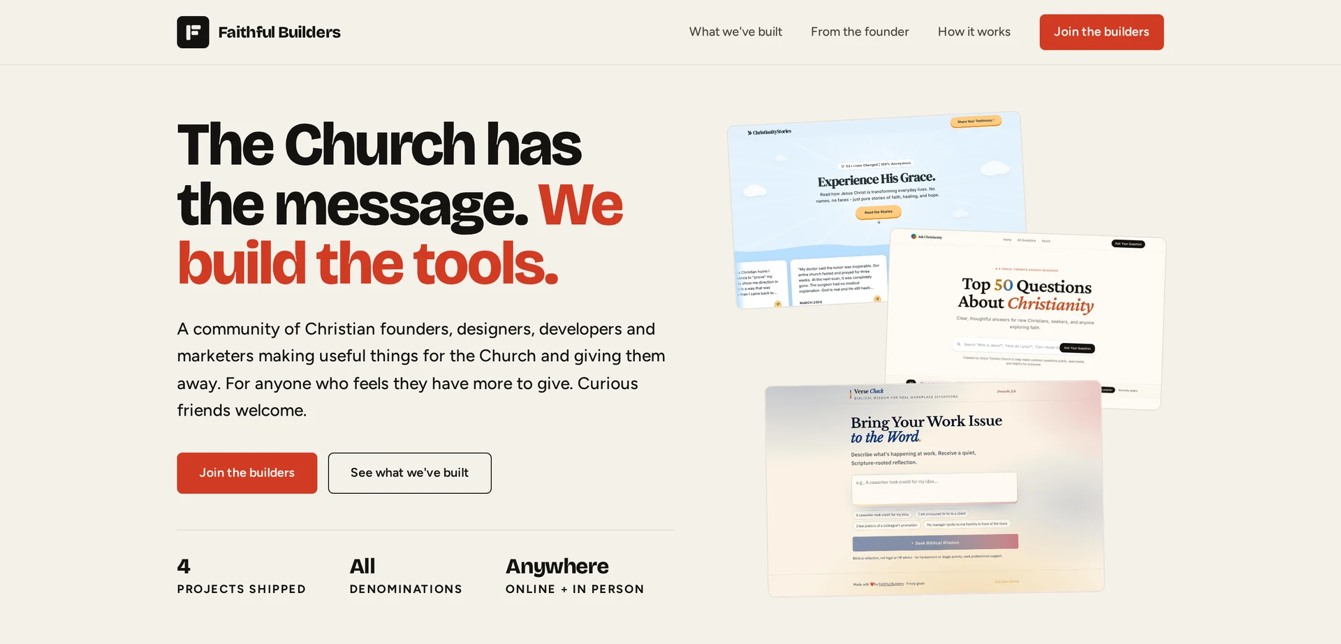 Faithful Builders website and digital tools for the Church